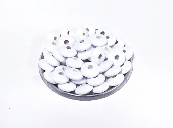 50 Linsen mit Perlmuttlack 10mm weiß